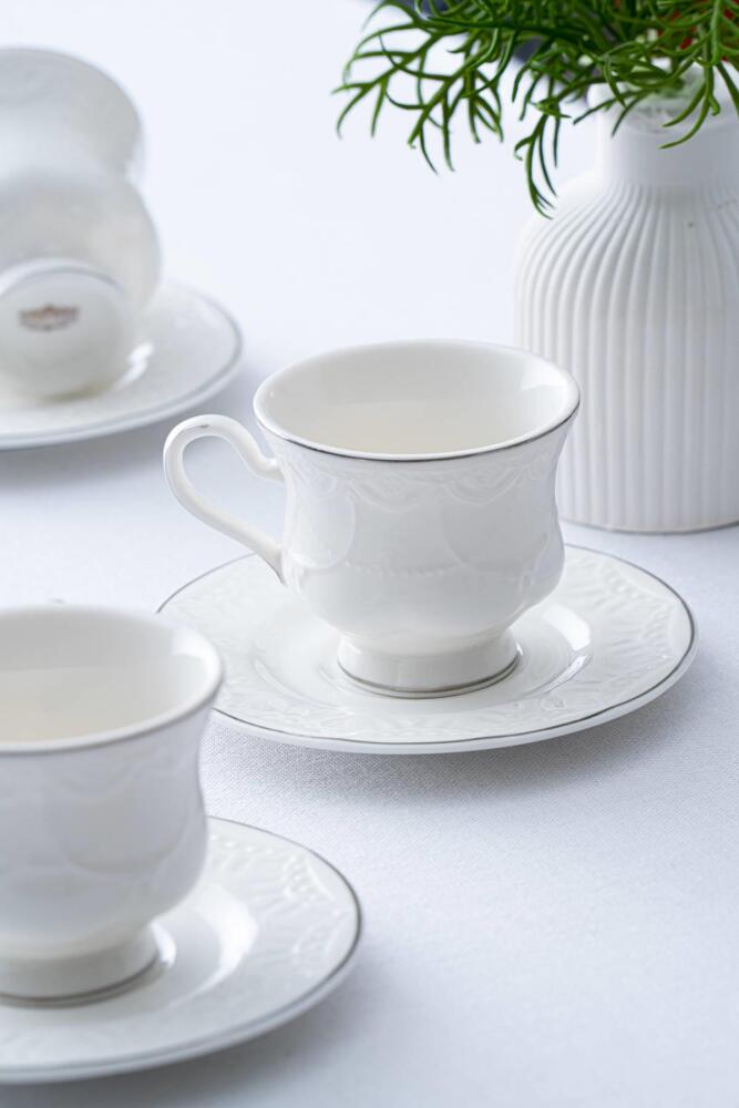 Veronica 6 Kişilik Gümüş Kahve Fincanı Takımı - 90 ml - 1