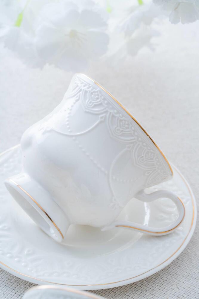 Veronica 6 Kişilik Porselen Çay Fincanı Takımı - 220 ml - 3