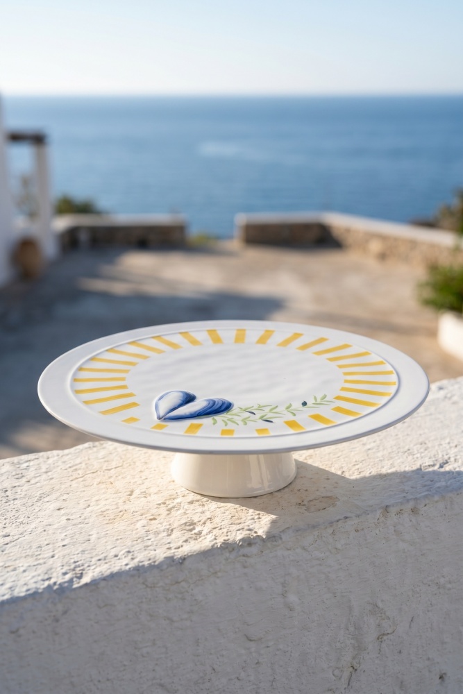 Vetrina Porselen Ayaklı Sunum Standı Sarı - 34 cm - 1