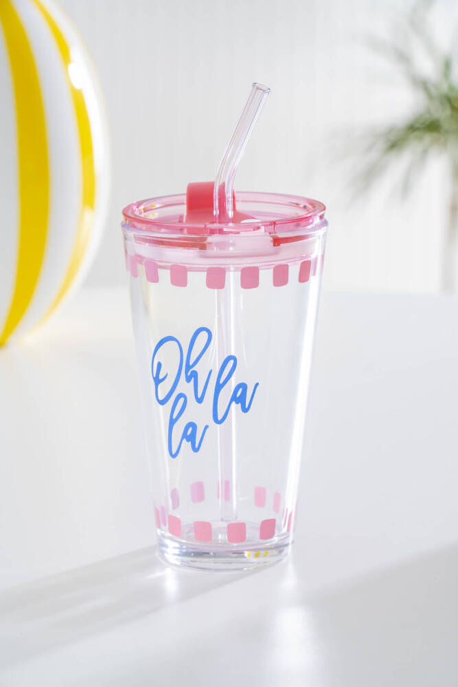 Vicenza Pipetli Cam Bardak Pembe - 400 ml - 1