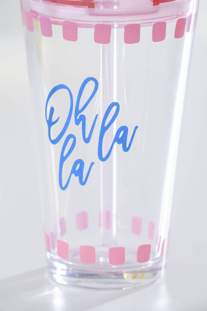 Vicenza Pipetli Cam Bardak Pembe - 400 ml - 2