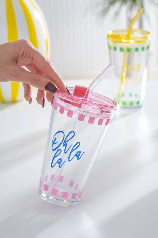 Vicenza Pipetli Cam Bardak Pembe - 400 ml - 4