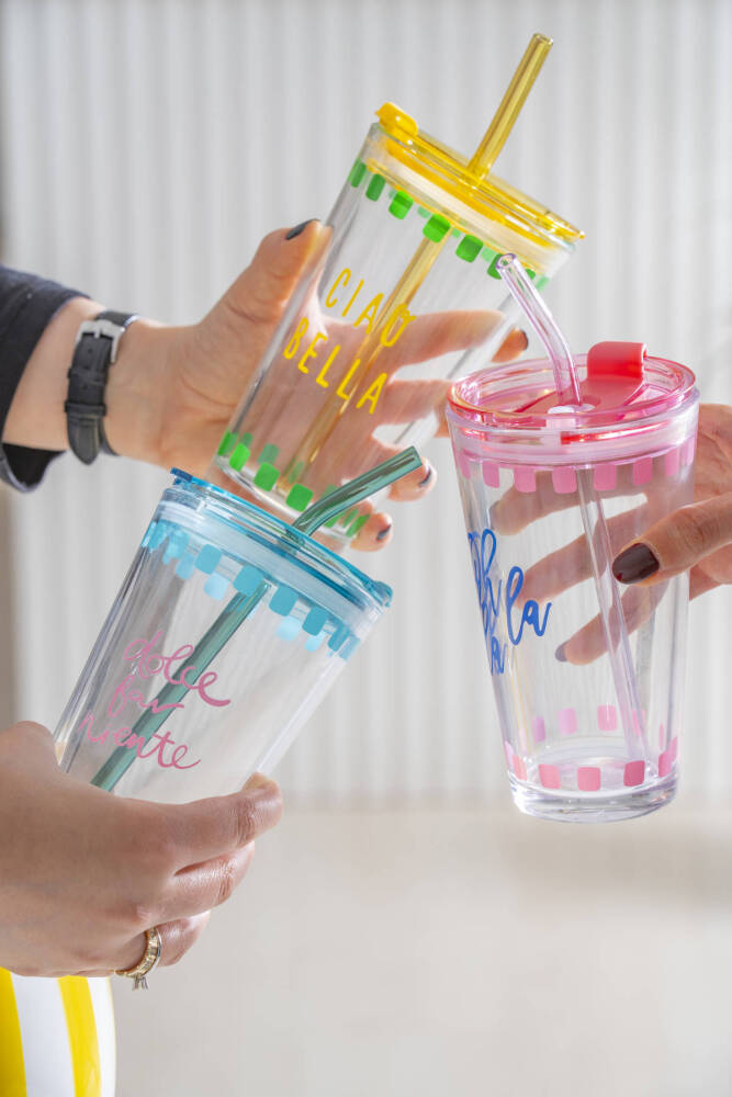 Vicenza Pipetli Cam Bardak Pembe - 400 ml - 5