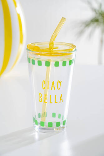 Vicenza Pipetli Cam Bardak Sarı - 400 ml - Acar