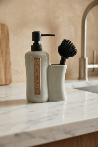 Vilya Fırça Hazneli Sıvı Sabunluk Yeşil - 400 ml - Acar