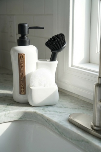 Vilya Sünger & Fırça Hazneli Sıvı Sabunluk Beyaz - 400 ml - 2