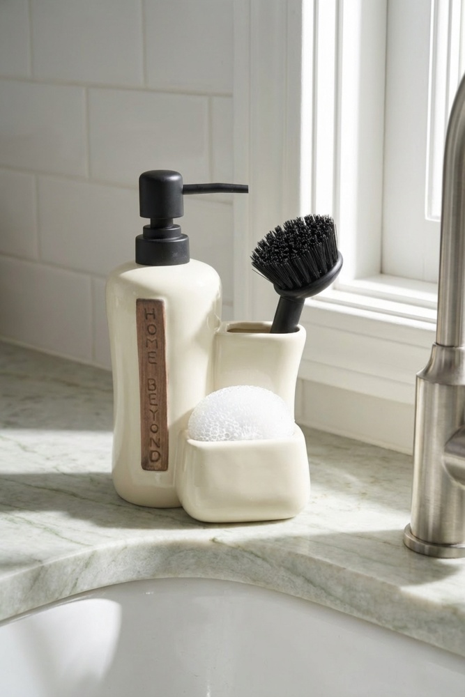 Vilya Sünger & Fırça Hazneli Sıvı Sabunluk Krem - 400 ml - 2