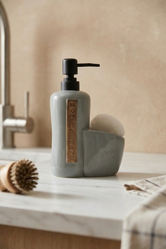 Vilya Sünger Hazneli Sıvı Sabunluk Gri - 400 ml - Acar