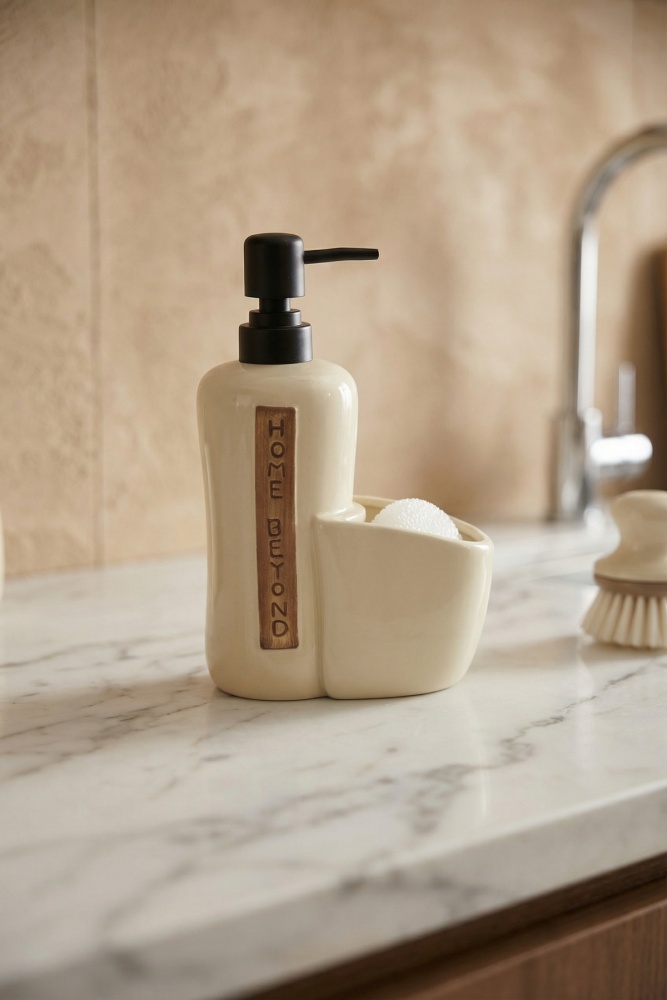 Vilya Sünger Hazneli Sıvı Sabunluk Krem - 400 ml - 1