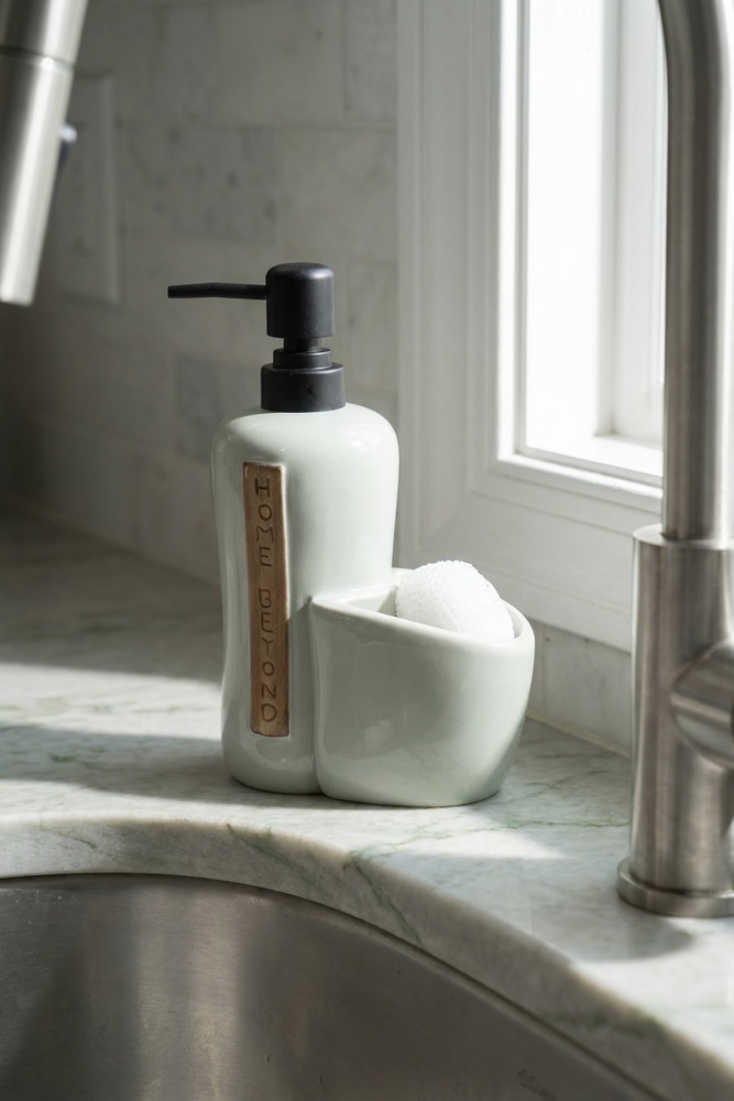 Vilya Sünger Hazneli Sıvı Sabunluk Yeşil - 400 ml - 2