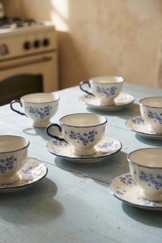 Vintage Garden 6 Kişilik Porselen Çay Fincan Takımı - Acar