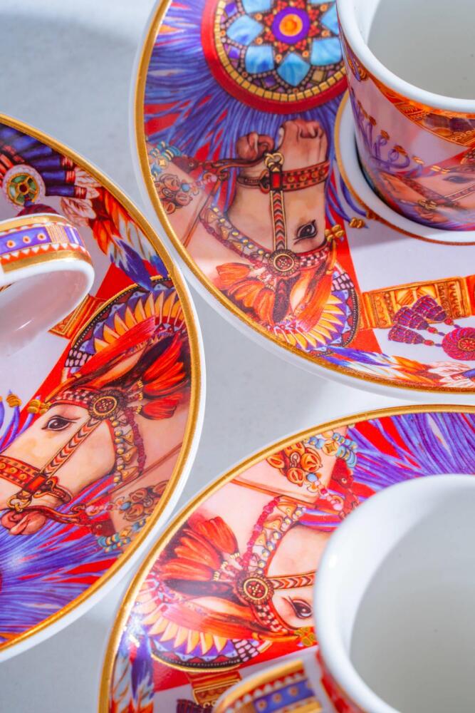 Whisper 6 Kişilik Porselen Kahve Fincanı Takımı - 90 ml - 4