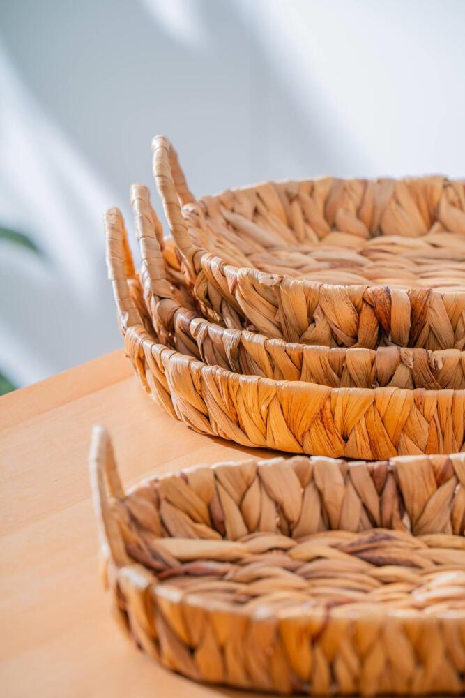 Wicker 4 Parça Hasır Oval Sepet - 5