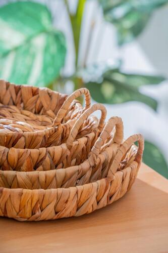 Wicker 4 Parça Hasır Oval Sepet - 6