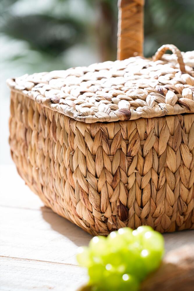 Wicker Kapaklı Hasır Piknik Sepeti - 36 cm - 5