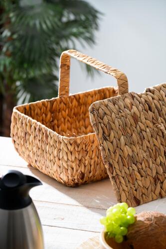 Wicker Kapaklı Hasır Piknik Sepeti - 36 cm - 6
