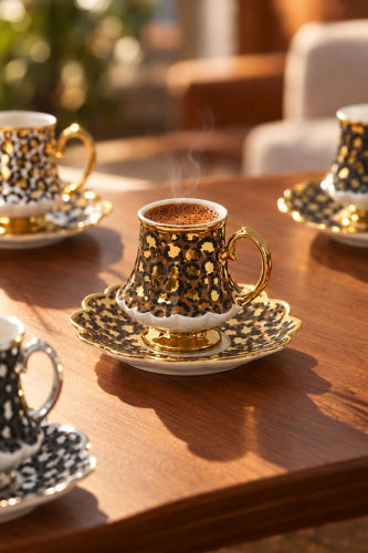 Willow 6 Kişilik Porselen Kahve Fincan Takımı - 90 ml