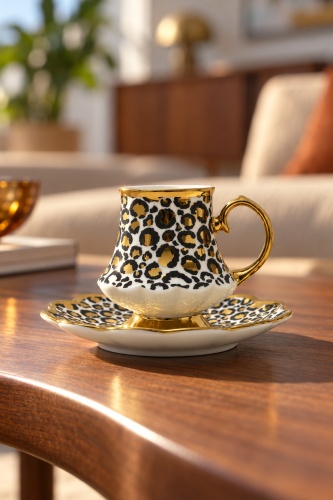 Willow 6 Kişilik Porselen Kahve Fincan Takımı - 90 ml - 3