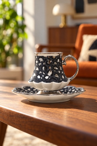 Willow 6 Kişilik Porselen Kahve Fincan Takımı - 90 ml - 4