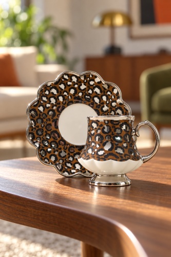 Willow 6 Kişilik Porselen Kahve Fincan Takımı - 90 ml - 5