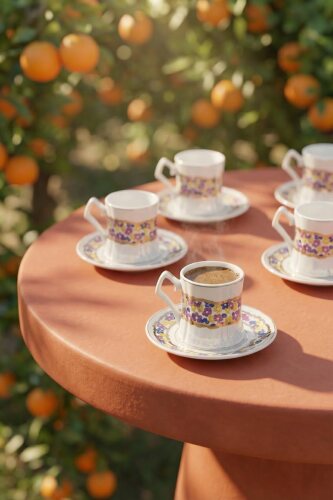 Winslow 6 Kişilik Porselen Kahve Fincan Takımı - 90 ml - 1
