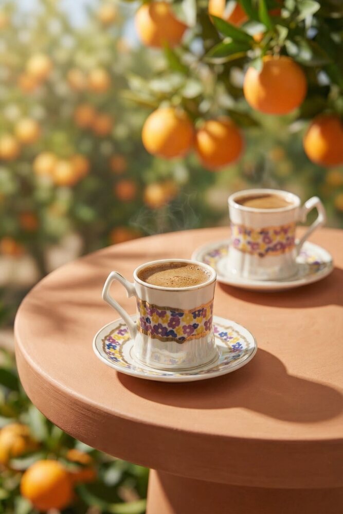 Winslow 6 Kişilik Porselen Kahve Fincan Takımı - 90 ml - 2