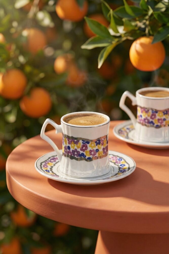 Winslow 6 Kişilik Porselen Kahve Fincan Takımı - 90 ml - 3