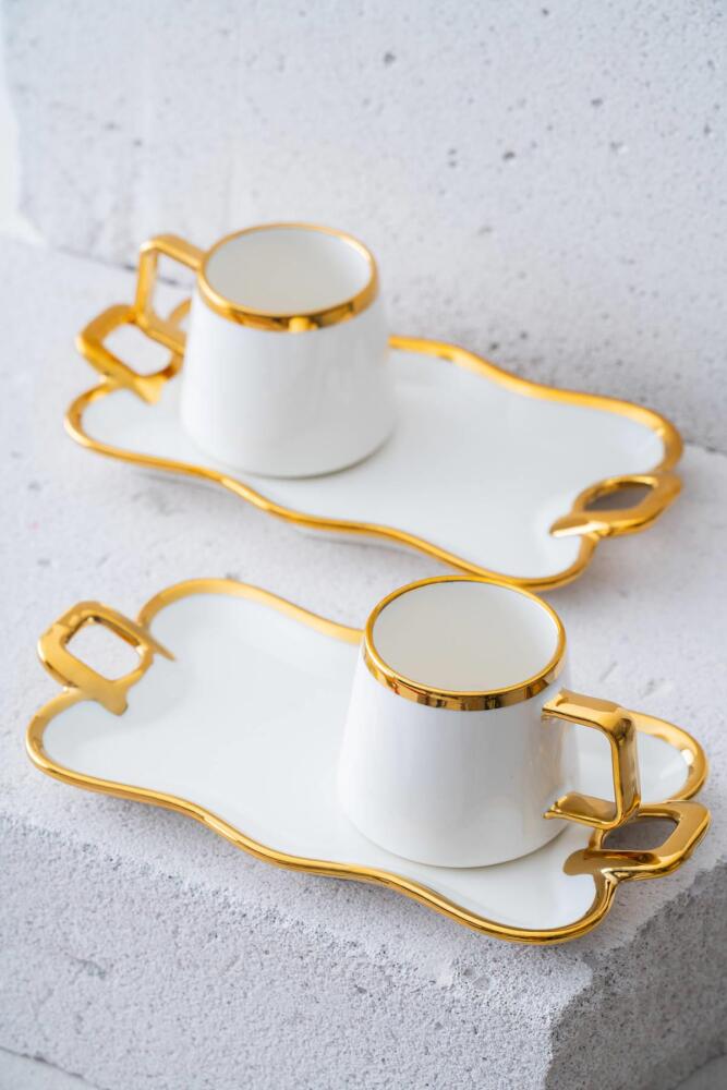 Wisper 2 Kişilik Kahve Fincanı Takımı Gold - 100 ml - 4