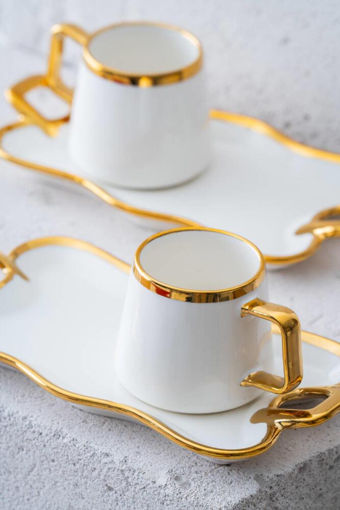 Wisper 2 Kişilik Kahve Fincanı Takımı Gold - 100 ml - 5