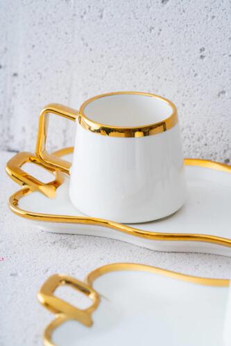 Wisper 2 Kişilik Kahve Fincanı Takımı Gold - 100 ml - 6