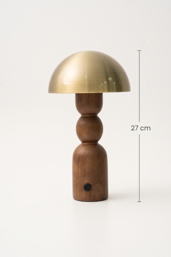 Woody Ahşap Gövdeli Dokunmatik Masa Lambası Kahverengi - 27 cm - 4
