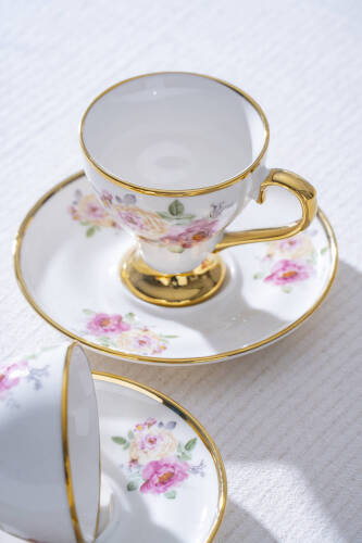 Yolanda 6 Kişilik Porselen Kahve Fincan Takımı - 90 ml - 5